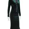 Deep Neck Velvet Long Sleeve Bodycon Midi Dress Deep Neck Velvet Long Sleeve Bodycon Midi Dress