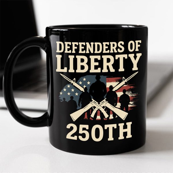 Defenders Of Liberty 250th Anniversary USA Black Mug HA75 897296 Defenders Of Liberty 250th Anniversary USA Black Mug HA75 897296
