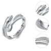 Delicate Adjustable 925 Sterling Silver Ring with Cubic Zirconia Delicate Adjustable 925 Sterling Silver Ring with Cubic Zirconia