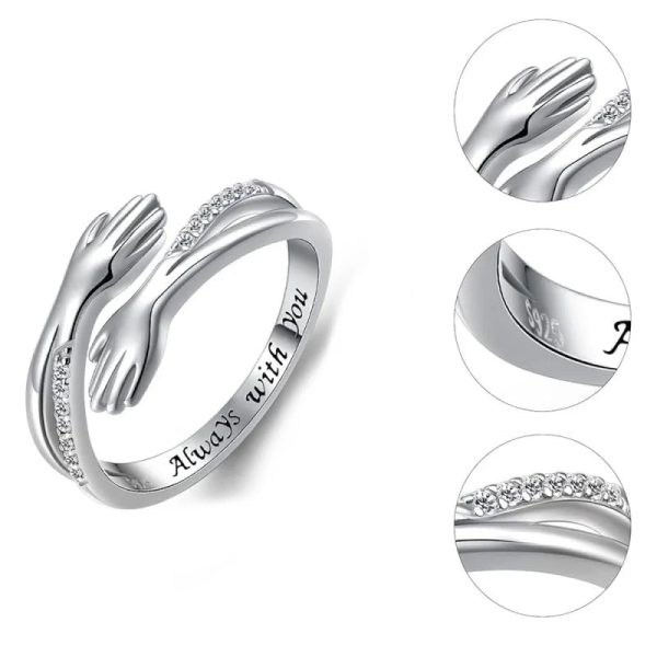 Delicate Adjustable 925 Sterling Silver Ring with Cubic Zirconia Delicate Adjustable 925 Sterling Silver Ring with Cubic Zirconia