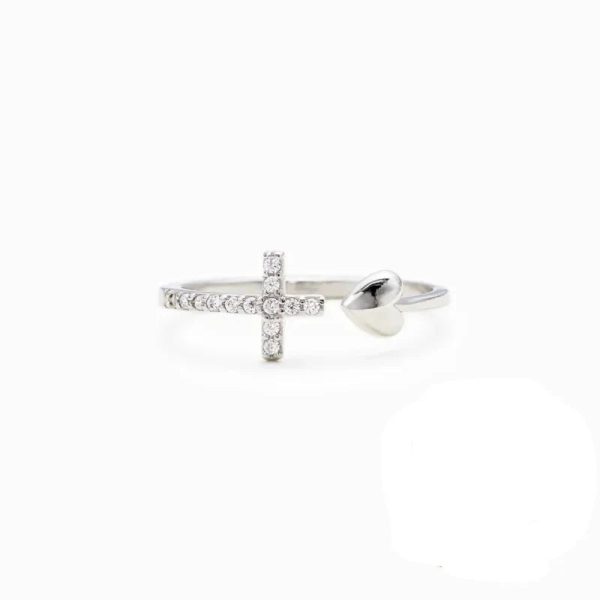 Delicate Adjustable 925 Sterling Silver Ring with Cubic Zirconia Delicate Adjustable 925 Sterling Silver Ring with Cubic Zirconia