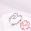 Delicate Adjustable 925 Sterling Silver Ring with Cubic Zirconia Delicate Adjustable 925 Sterling Silver Ring with Cubic Zirconia