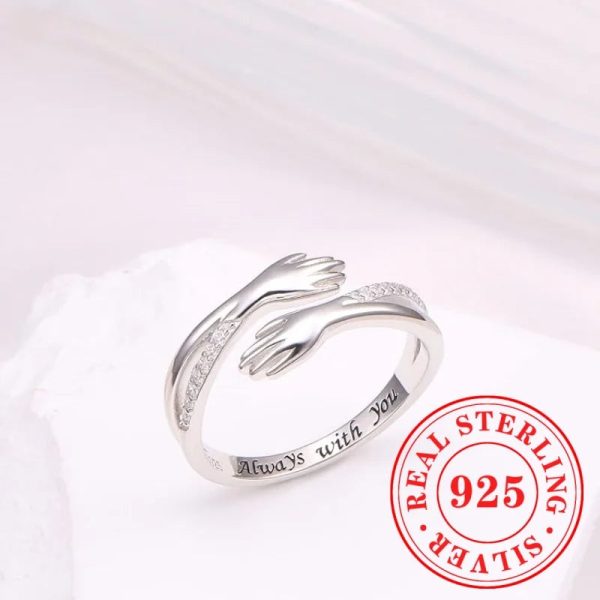 Delicate Adjustable 925 Sterling Silver Ring with Cubic Zirconia Delicate Adjustable 925 Sterling Silver Ring with Cubic Zirconia