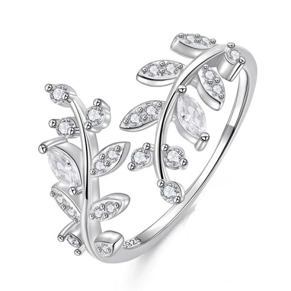 Delicate Adjustable 925 Sterling Silver Ring with Cubic Zirconia Delicate Adjustable 925 Sterling Silver Ring with Cubic Zirconia