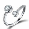 Delicate Adjustable 925 Sterling Silver Ring with Cubic Zirconia Delicate Adjustable 925 Sterling Silver Ring with Cubic Zirconia