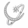Delicate Adjustable 925 Sterling Silver Ring with Cubic Zirconia Delicate Adjustable 925 Sterling Silver Ring with Cubic Zirconia