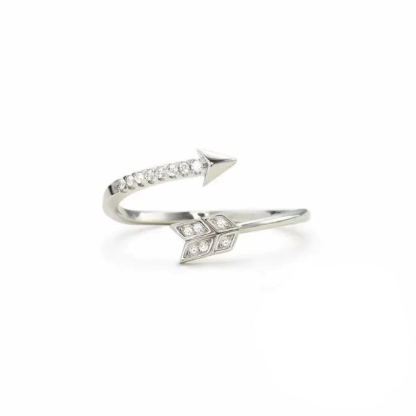 Delicate Adjustable 925 Sterling Silver Ring with Cubic Zirconia Delicate Adjustable 925 Sterling Silver Ring with Cubic Zirconia