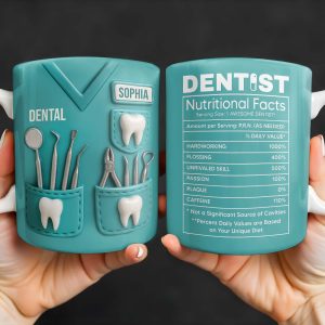 Dentist Nutritional Facts, Serving Size 1 Awesome Dentist - Personalized Custom Coffee Mug - GRAD313_MG
