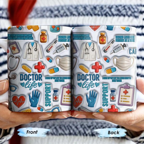 Devotion And Care, Comfort And Hope, Medical Icons - Personalized Custom Coffee Mug - DOC029_MG Devotion And Care, Comfort And Hope, Medical Icons - Personalized Custom Coffee Mug - DOC029_MG
