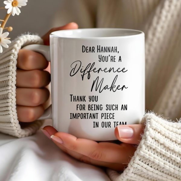 Difference Maker Appreciation Mug With Monogram - Personalized Custom Coffee Mug - COL085_MG