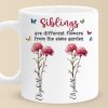 Different Flowers From The Same Garden - Family Personalized Custom Mug - Gift For Family Members, Siblings, Brothers, Sisters Different Flowers From The Same Garden - Family Personalized Custom Mug - Gift For Family Members, Siblings, Brothers, Sisters