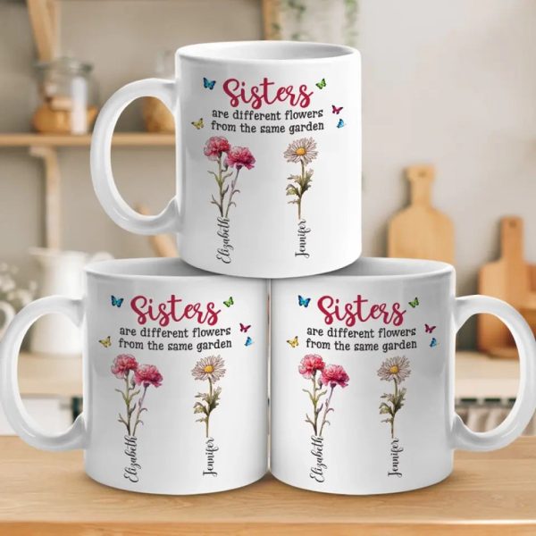 Different Flowers From The Same Garden - Family Personalized Custom Mug - Gift For Family Members, Siblings, Brothers, Sisters Different Flowers From The Same Garden - Family Personalized Custom Mug - Gift For Family Members, Siblings, Brothers, Sisters