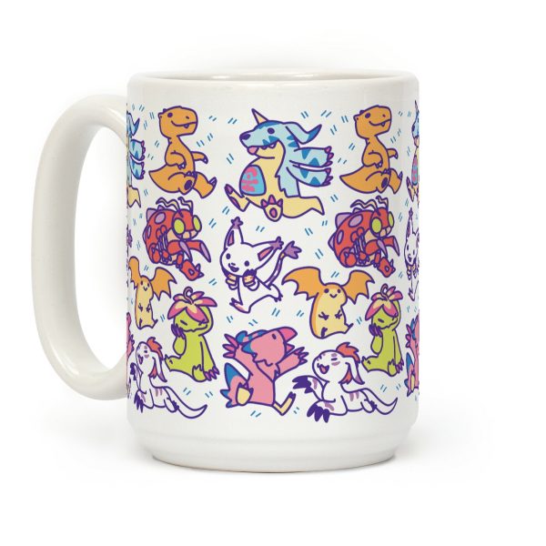 Digital Monsters Pattern Coffee Mug Digital Monsters Pattern Coffee Mug