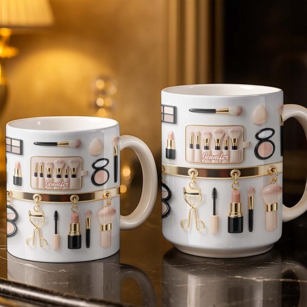 Discover Your Perfect Makeup Look, Featuring Beauty Accessories - Personalized Custom Coffee Mug - HOB077_MG Discover Your Perfect Makeup Look, Featuring Beauty Accessories - Personalized Custom Coffee Mug - HOB077_MG