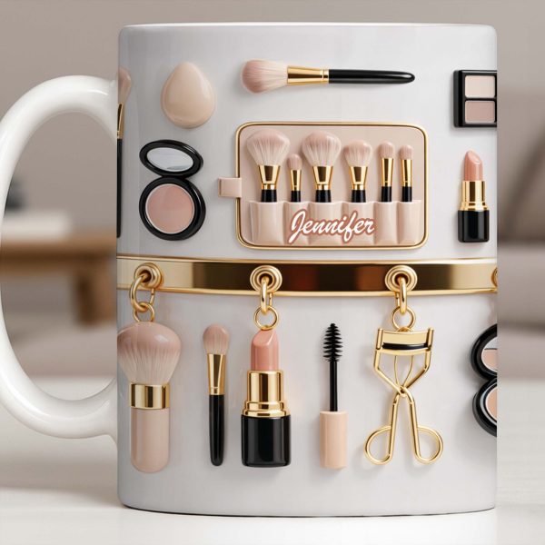 Discover Your Perfect Makeup Look, Featuring Beauty Accessories - Personalized Custom Coffee Mug - HOB077_MG Discover Your Perfect Makeup Look, Featuring Beauty Accessories - Personalized Custom Coffee Mug - HOB077_MG