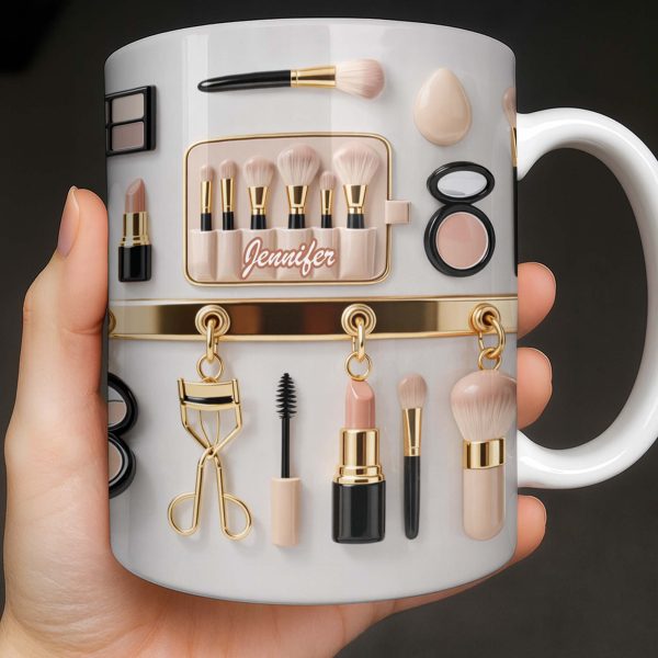 Discover Your Perfect Makeup Look, Featuring Beauty Accessories - Personalized Custom Coffee Mug - HOB077_MG Discover Your Perfect Makeup Look, Featuring Beauty Accessories - Personalized Custom Coffee Mug - HOB077_MG