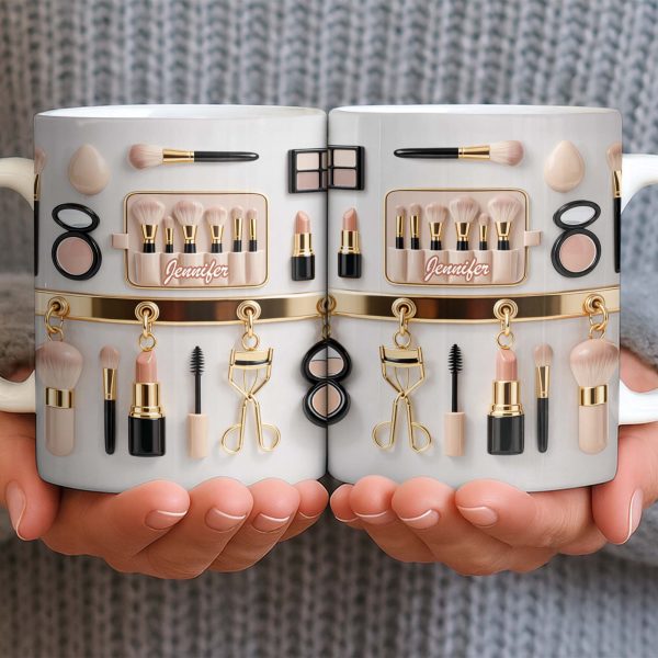 Discover Your Perfect Makeup Look, Featuring Beauty Accessories - Personalized Custom Coffee Mug - HOB077_MG Discover Your Perfect Makeup Look, Featuring Beauty Accessories - Personalized Custom Coffee Mug - HOB077_MG