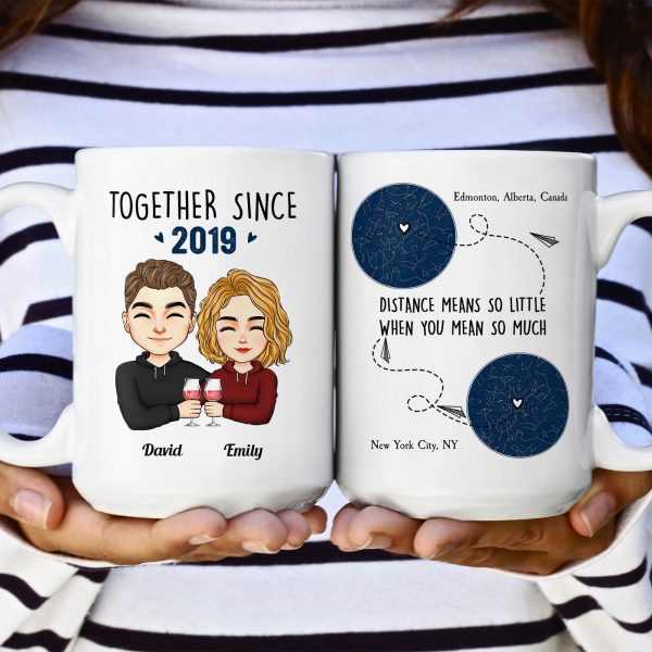 Distance Means So Little - Personalized Mug Distance Means So Little - Personalized Mug