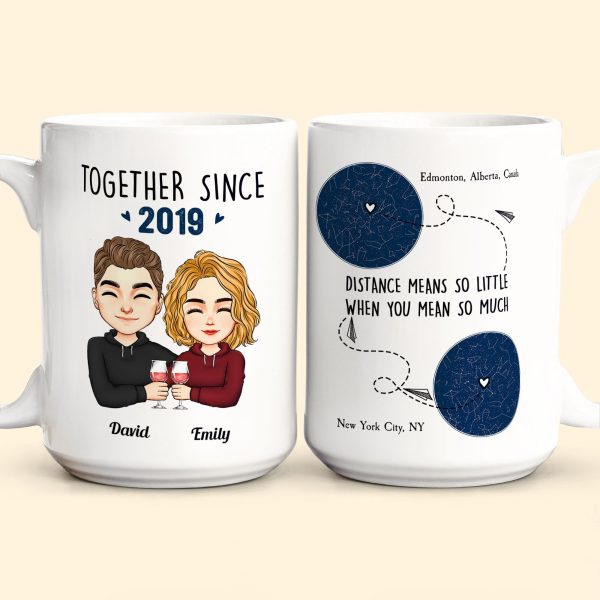 Distance Means So Little - Personalized Mug Distance Means So Little - Personalized Mug
