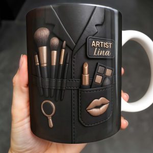 Dive Into The Art World, Makeup Brushes, Lipstick and Eye Shadow Palette - Personalized Custom Coffee Mug - FAM341_MG