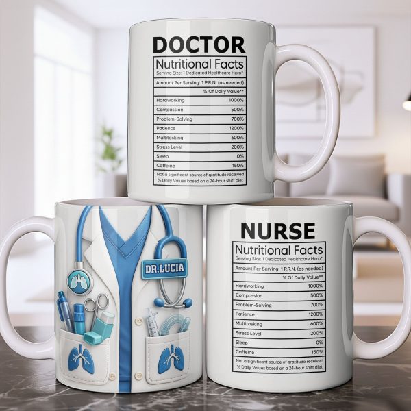 Doctor Nutritional Facts Dedicated Healthcare Hero - Personalized Custom Coffee Mug - DOC092_MG Doctor Nutritional Facts Dedicated Healthcare Hero - Personalized Custom Coffee Mug - DOC092_MG