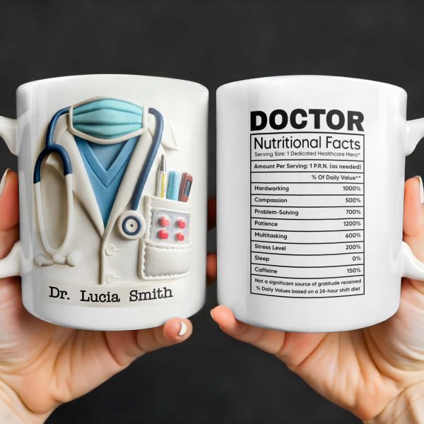 DOCTOR Nutritional Facts, Dedicated Healthcare Hero, Nutritional Label - Personalized Custom Coffee Mug - GRAD279_MG DOCTOR Nutritional Facts, Dedicated Healthcare Hero, Nutritional Label - Personalized Custom Coffee Mug - GRAD279_MG