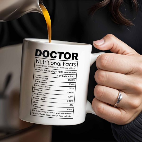 Doctor Nutritional Facts, Hardworking, Compassion, Problem-Solving, Medical Coat and Stethoscope - Personalized Custom Coffee Mug - DOC009_MG Doctor Nutritional Facts, Hardworking, Compassion, Problem-Solving, Medical Coat and Stethoscope - Personalized Custom Coffee Mug - DOC009_MG