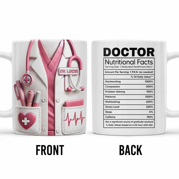 Doctor Nutritional Facts, Hardworking, Compassion, Problem-Solving, Medical Coat and Stethoscope - Personalized Custom Coffee Mug - DOC009_MG Doctor Nutritional Facts, Hardworking, Compassion, Problem-Solving, Medical Coat and Stethoscope - Personalized Custom Coffee Mug - DOC009_MG