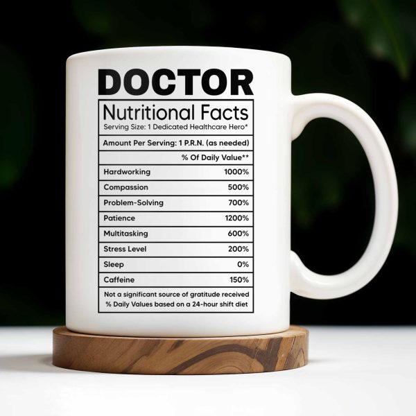 Doctor Nutritional Facts, Hardworking, Compassion, Problem-Solving, Medical Coat and Stethoscope - Personalized Custom Coffee Mug - DOC009_MG Doctor Nutritional Facts, Hardworking, Compassion, Problem-Solving, Medical Coat and Stethoscope - Personalized Custom Coffee Mug - DOC009_MG