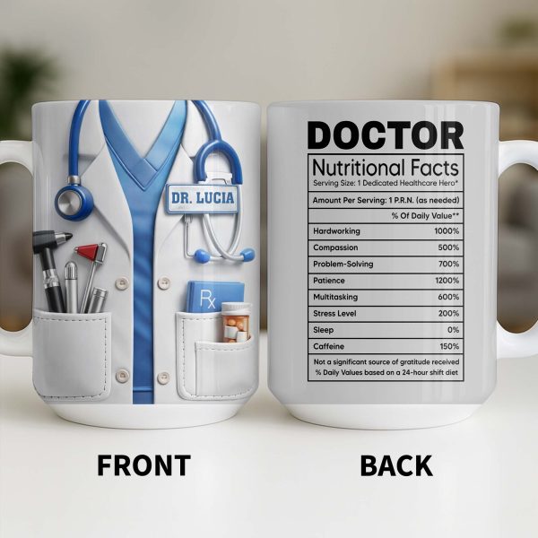 Doctor Nutritional Facts Medical Appreciation - Personalized Custom Coffee Mug - DOC095_MG Doctor Nutritional Facts Medical Appreciation - Personalized Custom Coffee Mug - DOC095_MG