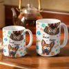 Dog Cat 3D Effect - 3D Inflated Effect Printed Mug, Personalized White Edge-to-Edge Mug Dog Cat 3D Effect - 3D Inflated Effect Printed Mug, Personalized White Edge-to-Edge Mug