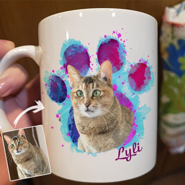 Dog Cat Galaxy Paw Print Photo Dog Coffee Mug Dog Cat Galaxy Paw Print Photo Dog Coffee Mug