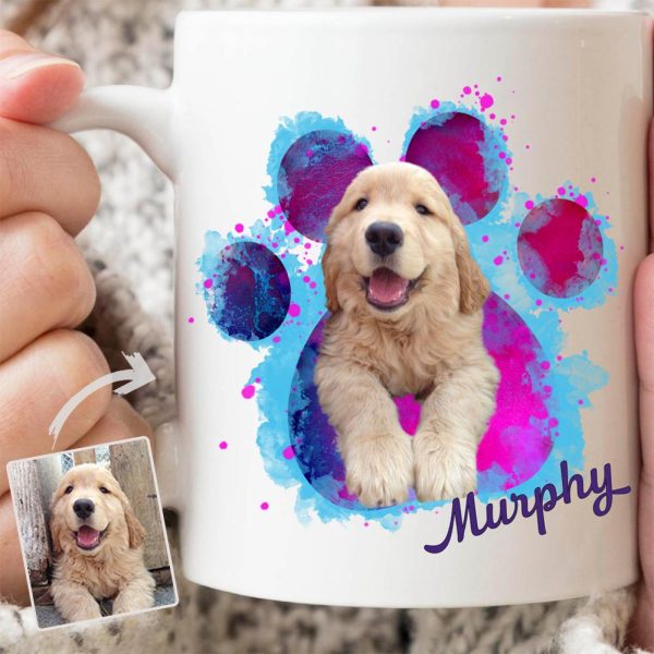Dog Cat Galaxy Paw Print Photo Dog Coffee Mug Dog Cat Galaxy Paw Print Photo Dog Coffee Mug
