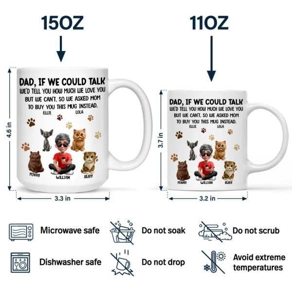 Dog Dad Cat Dad If I Could Talk - Personalized Mug Dog Dad Cat Dad If I Could Talk - Personalized Mug