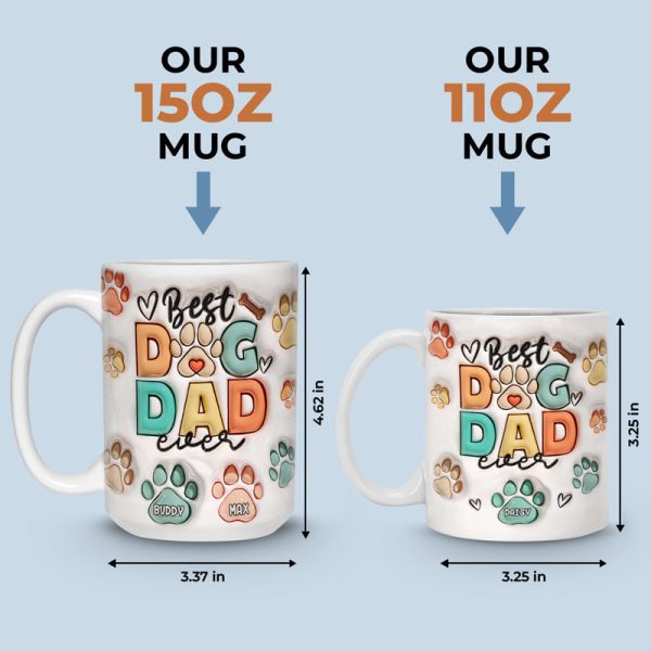 Dog Dad Eat Drink And Be Merry - Dog & Cat Personalized Custom 3D Inflated Effect Printed Mug - Christmas Gift For Pet Owners, Pet Lovers