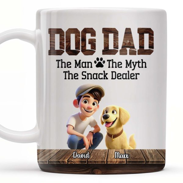 Dog Dad The Man The Myth The Snack Dealer Mug - Personalized Custom Coffee Mug - DOG019_MG