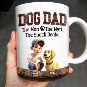 Dog Dad The Man The Myth The Snack Dealer Mug - Personalized Custom Coffee Mug - DOG019_MG