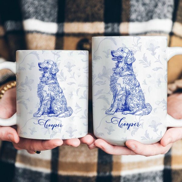 Dog Lover French Style Gift Toile De Jouy Chinoiseries - Personalized Mug Dog Lover French Style Gift Toile De Jouy Chinoiseries - Personalized Mug