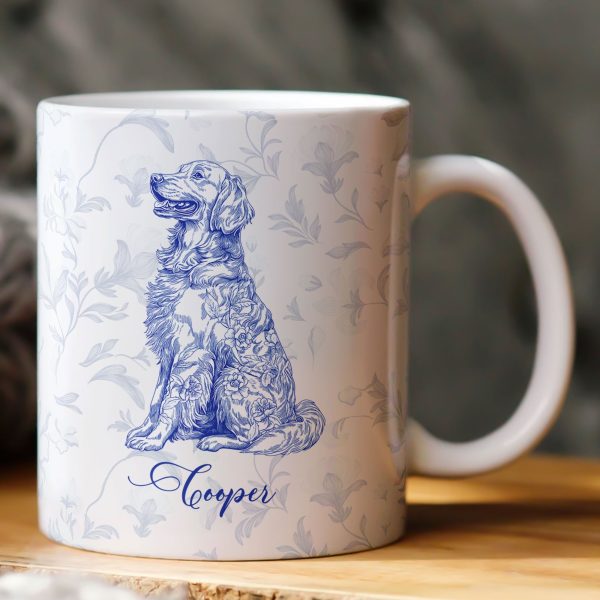 Dog Lover French Style Gift Toile De Jouy Chinoiseries - Personalized Mug Dog Lover French Style Gift Toile De Jouy Chinoiseries - Personalized Mug