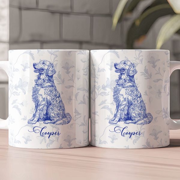 Dog Lover French Style Gift Toile De Jouy Chinoiseries - Personalized Mug Dog Lover French Style Gift Toile De Jouy Chinoiseries - Personalized Mug