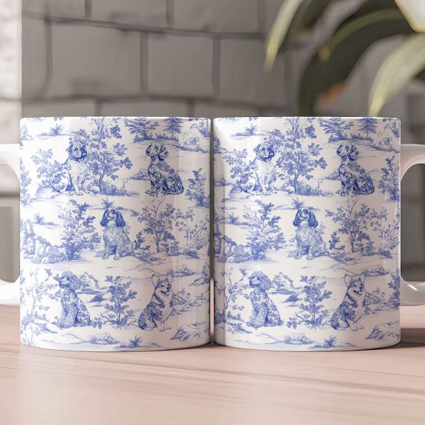 Dog Lover Toile De Jouy French Style - Personalized Mug Dog Lover Toile De Jouy French Style - Personalized Mug