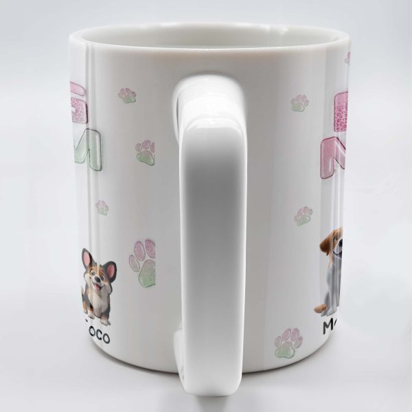 Dog Mom, Cartoon Woman and Dogs - Personalized Custom Coffee Mug - DOG034_MG