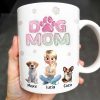 Dog Mom, Cartoon Woman and Dogs - Personalized Custom Coffee Mug - DOG034_MG