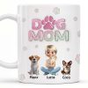 Dog Mom, Cartoon Woman and Dogs - Personalized Custom Coffee Mug - DOG034_MG