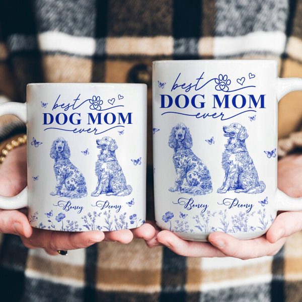 Dog Mom Custom Gift Chinoiserie Toile De Jouy Style - Personalized Mug Dog Mom Custom Gift Chinoiserie Toile De Jouy Style - Personalized Mug