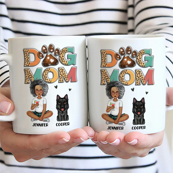 Dog Mom Leopard - Personalized Mug Dog Mom Leopard - Personalized Mug
