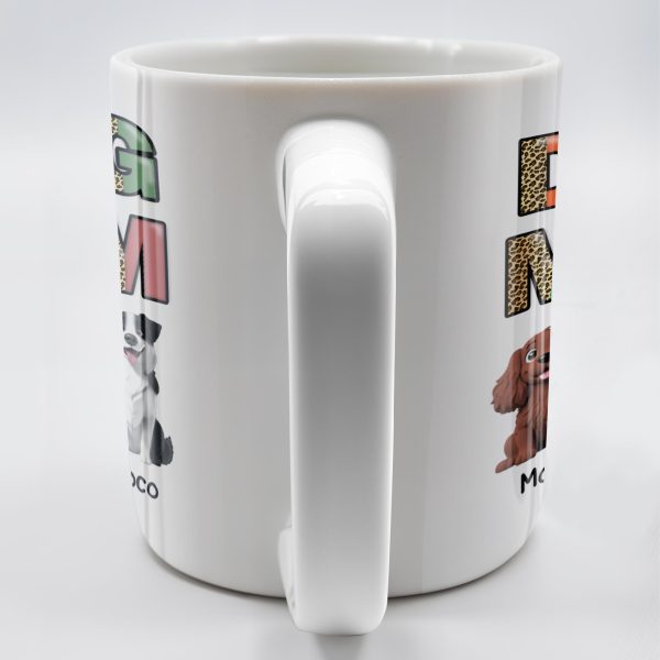 Dog Mom, Paw Print and Dogs - Personalized Custom Coffee Mug - DOG028_MG Dog Mom, Paw Print and Dogs - Personalized Custom Coffee Mug - DOG028_MG