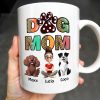 Dog Mom, Paw Print and Dogs - Personalized Custom Coffee Mug - DOG028_MG Dog Mom, Paw Print and Dogs - Personalized Custom Coffee Mug - DOG028_MG