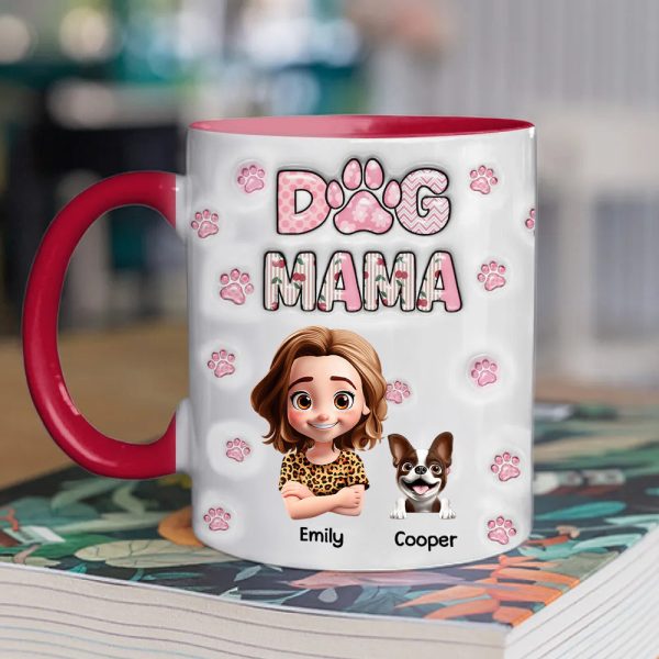 Dog Mom With Cherry - Personalized Custom 3D Inflated Effect Accent Mug - Gift For Her, Pet Lover | CLP16.V3 HH01 Dog Mom With Cherry - Personalized Custom 3D Inflated Effect Accent Mug - Gift For Her, Pet Lover | CLP16.V3 HH01