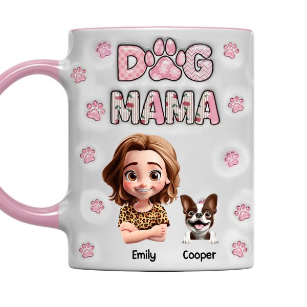 Dog Mom With Cherry - Personalized Custom 3D Inflated Effect Accent Mug - Gift For Her, Pet Lover | CLP16.V3 HH01 Dog Mom With Cherry - Personalized Custom 3D Inflated Effect Accent Mug - Gift For Her, Pet Lover | CLP16.V3 HH01